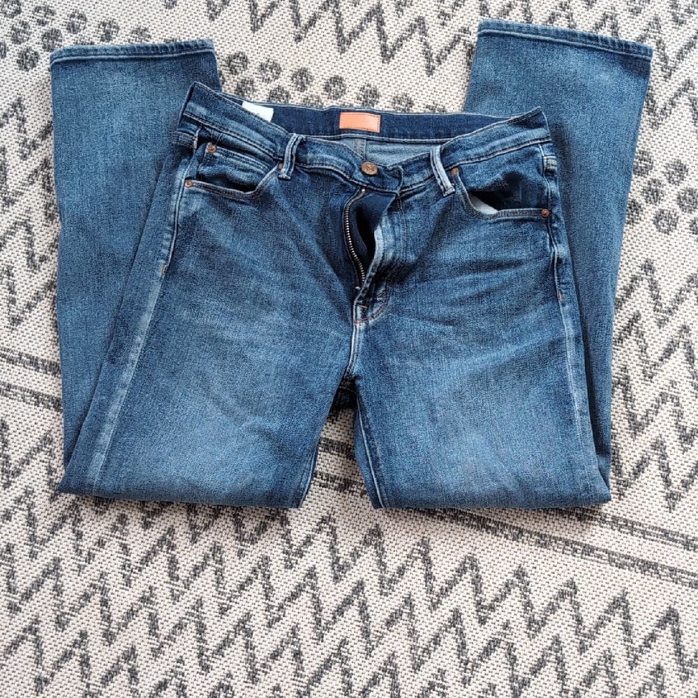 MOTHER Insider Crop Jeans In Not Rough Enough Wash Size 30